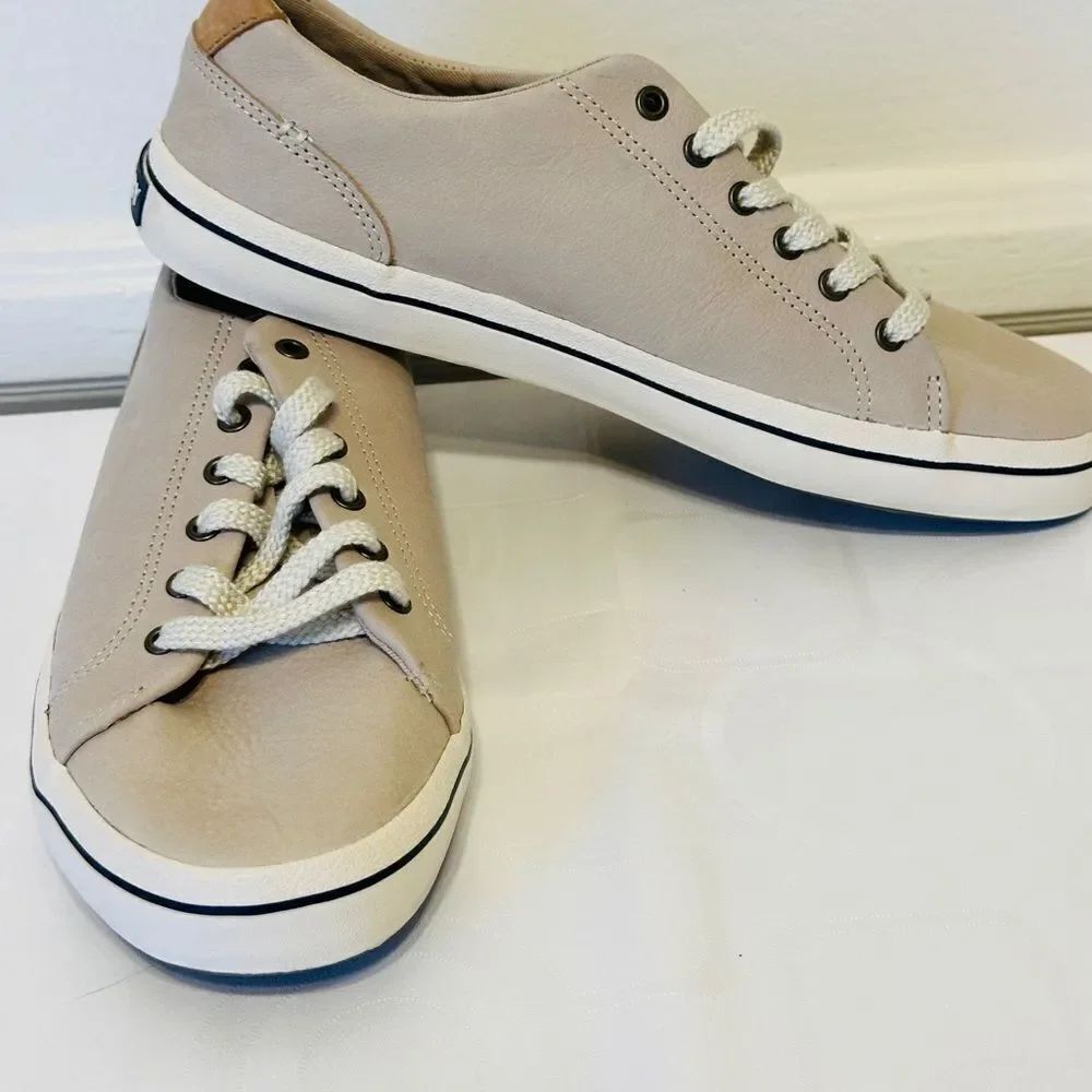 Sperry Men’s  Striper II LTT Leather Casual Tan leather Sneakers size 8 new
